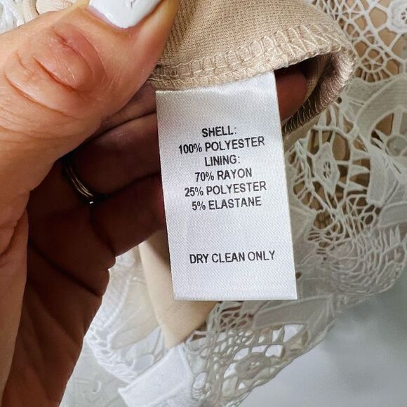 Lulu’s White Macrame Lace Overlay Nude Dress Bridal Rehearsal NWT! - Picture 10 of 11
